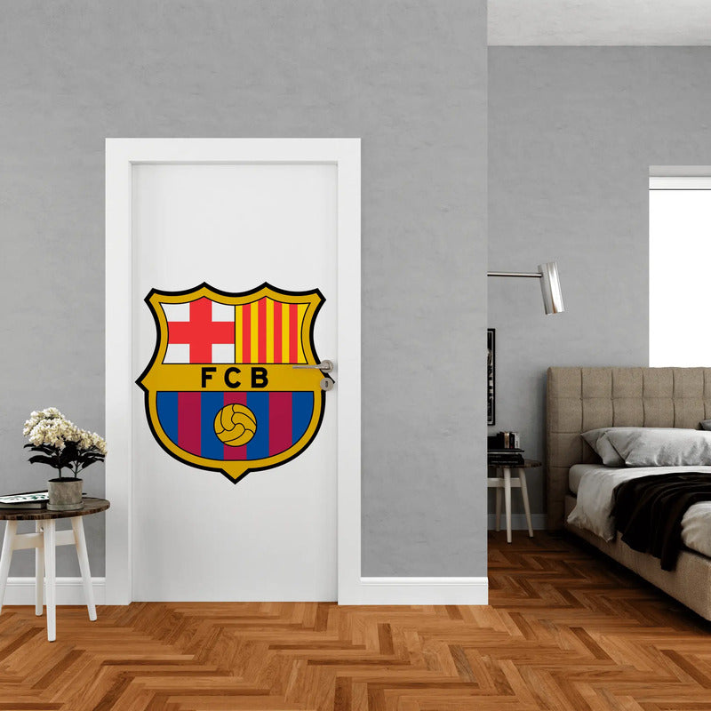 Adesivo De Porta Barcelona - A Magia Do Barça Na Sua Casa Adesivo De Porta Barcelona - Sua Entrada Com Tradição