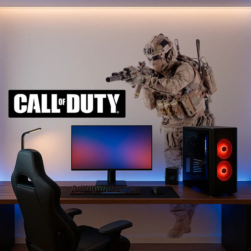 Adesivo Gamer Call Of Duty Gigante 140x113cm + Logo Do Cod