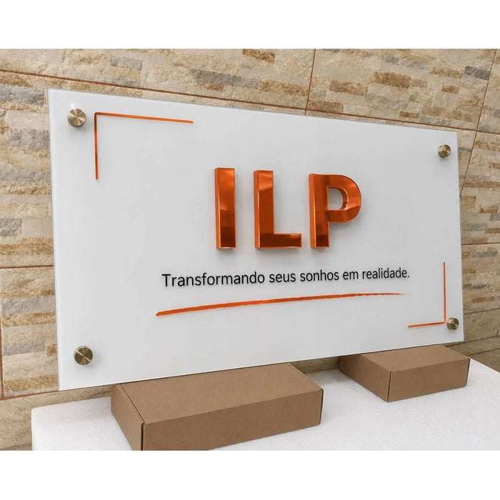 Placa Painel De Acrílico Logo Personalizada 100x90 Personalizado
