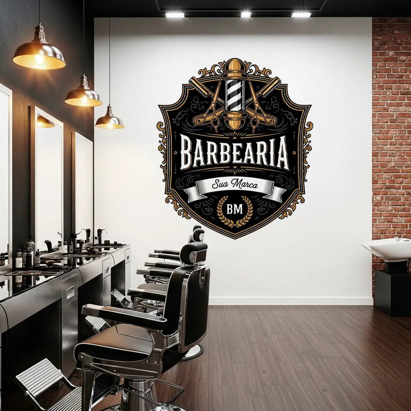 Adesivo Barbearia Gigante 140cm - Diversos Modelos