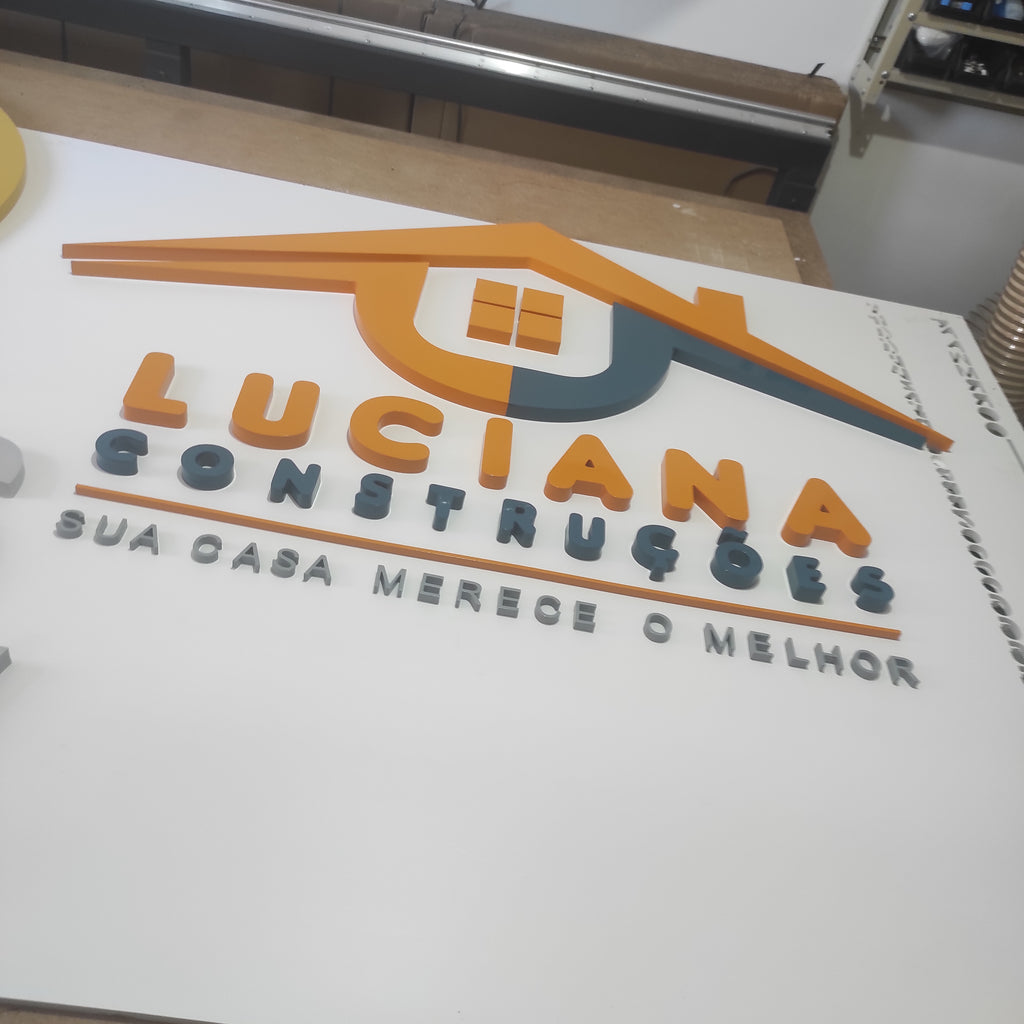 Logo Em Alto Relevo Pvc 20mm Letreiro Fachada 1,20m