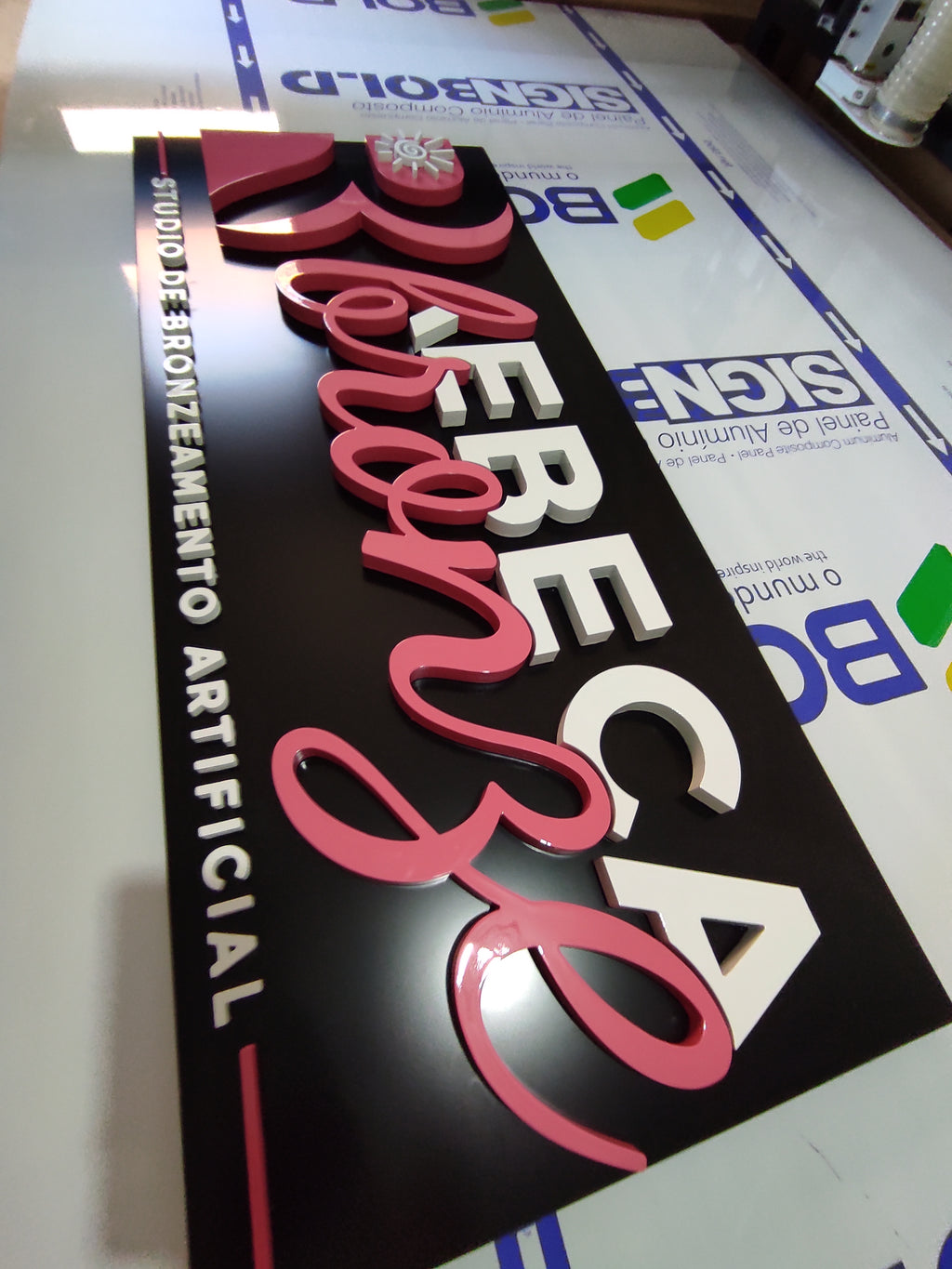 Placa 1.20m Fachada Acm E Pvc Sua Logo Personalizada Acm E Pvc Expandido