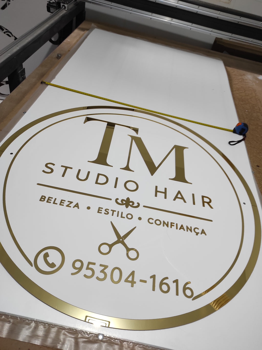 Placa Painel De Acrílico Letreiro Logo Personalizada 80x80 Personalizado