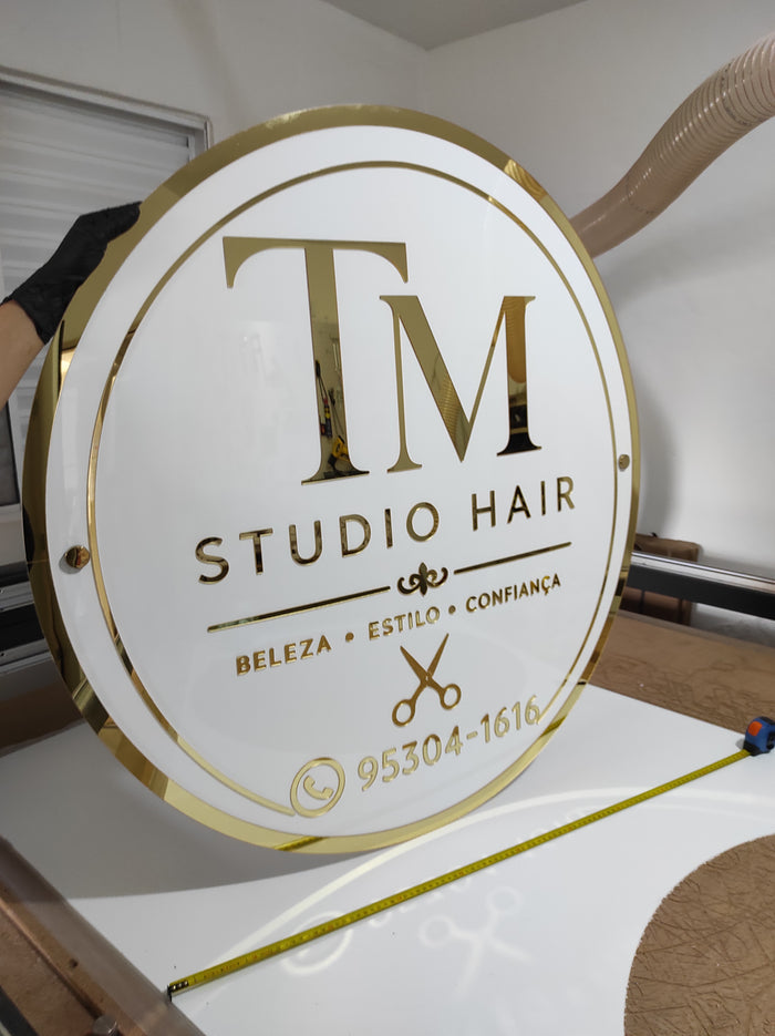 Placa Painel De Acrílico Letreiro Logo Personalizada 80x80 Personalizado