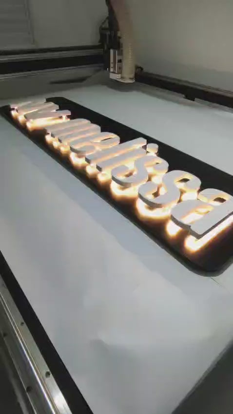 Placa 1.70m Fachada Acm E Pvc Iluminação Retroversa Personalizado